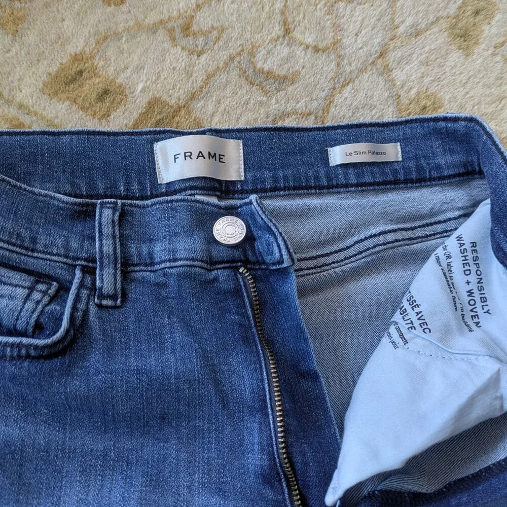 FRAME women's Le Slim Palazzo jeans size 28 blue in EUC - Picture 6 of 7
